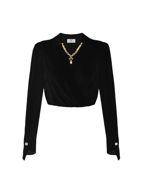 SHIRT WITH JEWEL DETAIL ELISABETTA FRANCHI | CAT0256E2110 Nero